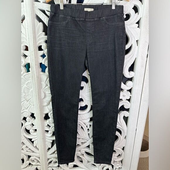 Eileen Fisher Pant Small Womens Black Wash Pull On Denim Slim Fit Stretch Size S - Picture 1 of 9
